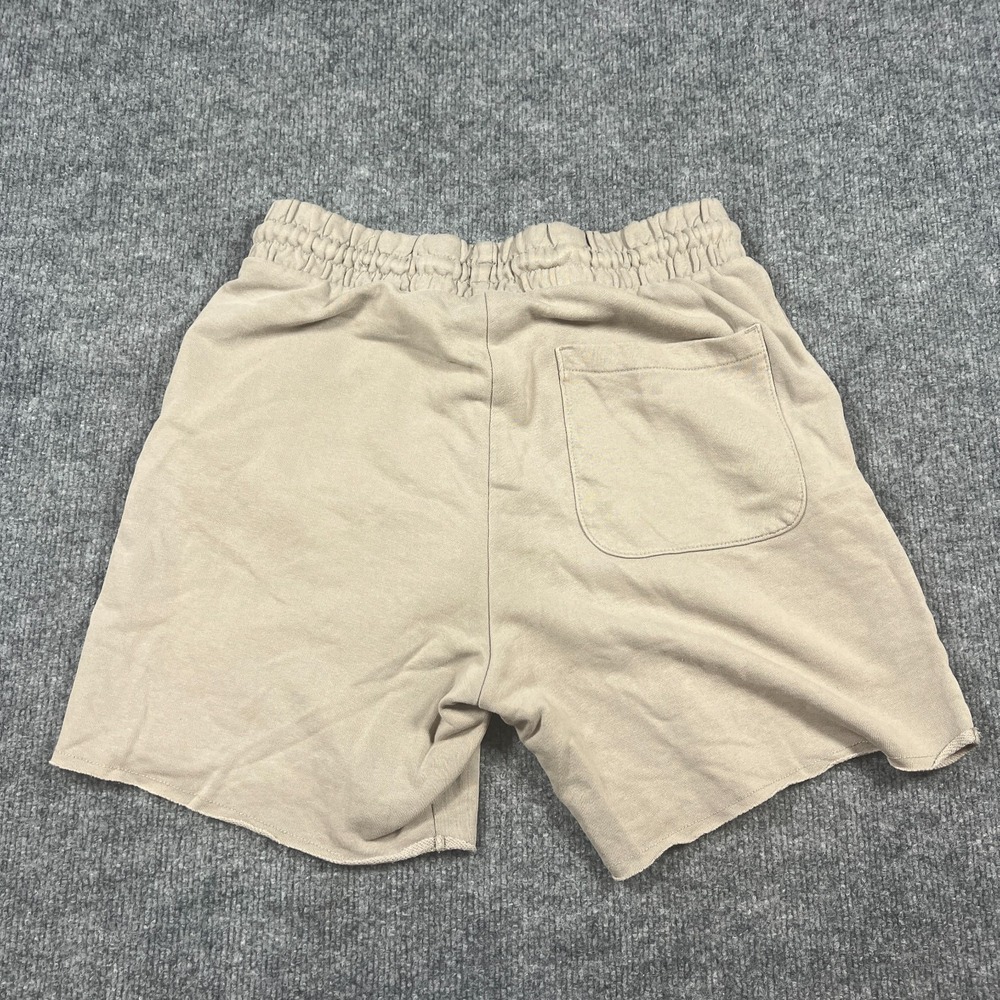 H&M Regular Fit Sweat Shorts Mens Small Beige Cotton Stretch Mid Rise Drawstring